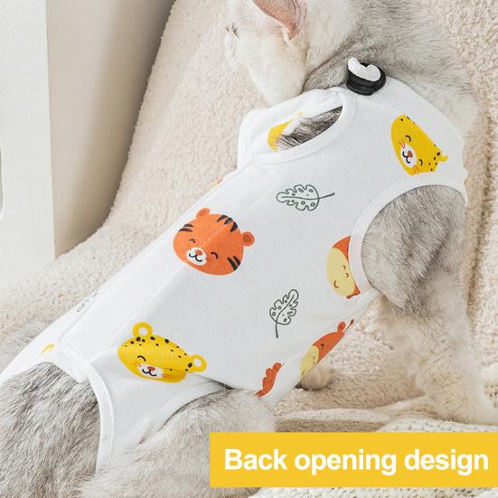 Yousheng Cat Neutering Suit Breathable Pet Recovery Suit Easy To Wear Adjustable Cat Protective Clothes Pet Supplies