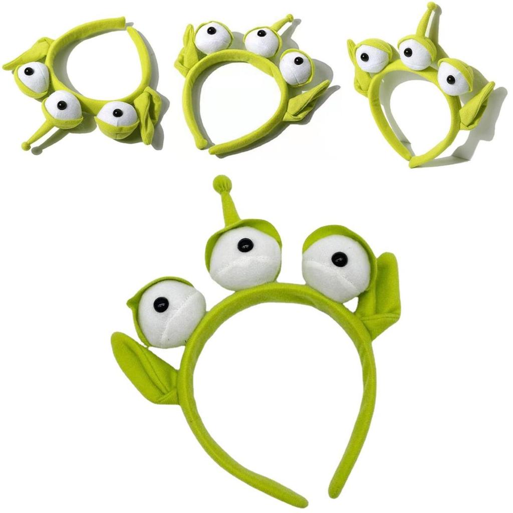 Tiara Fofa de Pelúcia de Monstro Alienígena Verde Para Cosplay e Festas