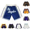Retro Embroidered Drawstring Cropped Basketball Shorts Training Shorts