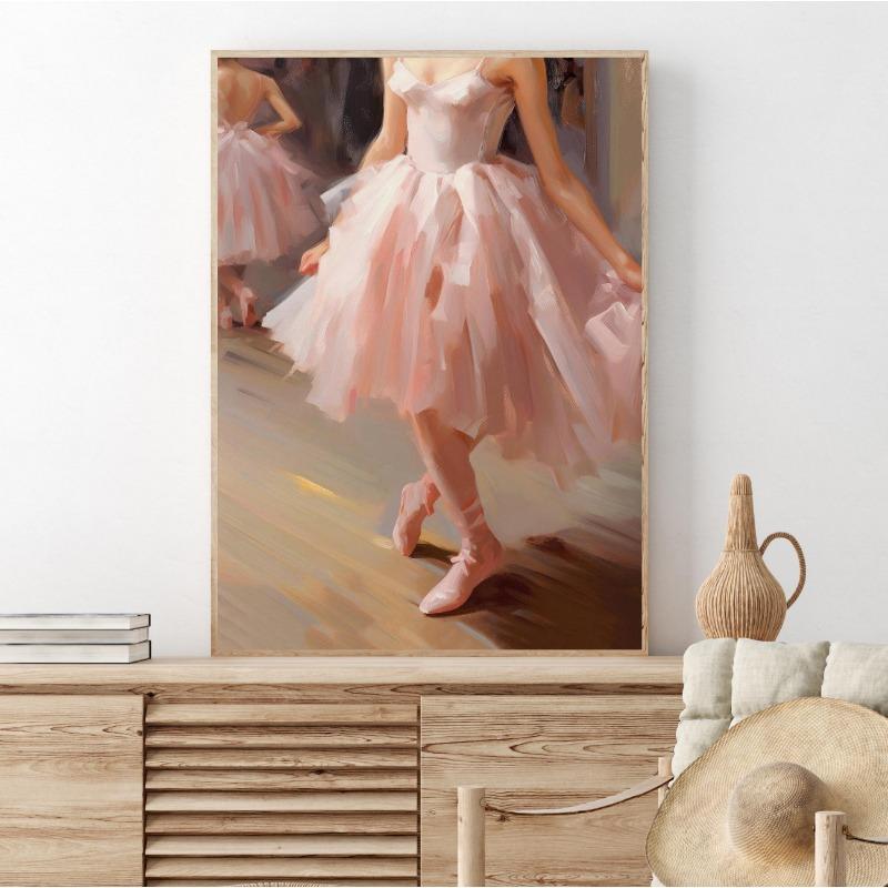 Pink Vintage Preppy Ballet Female Fashion Art Posters Prints Canvas Painting Wall Art Picture Living Room Home Decor
