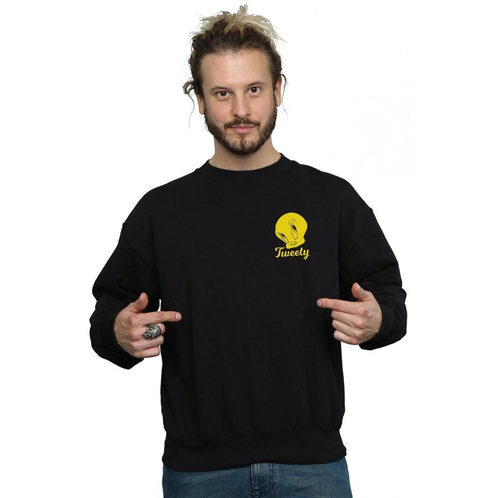 Looney Tunes Mens Tweety Pie Head Sweatshirt
