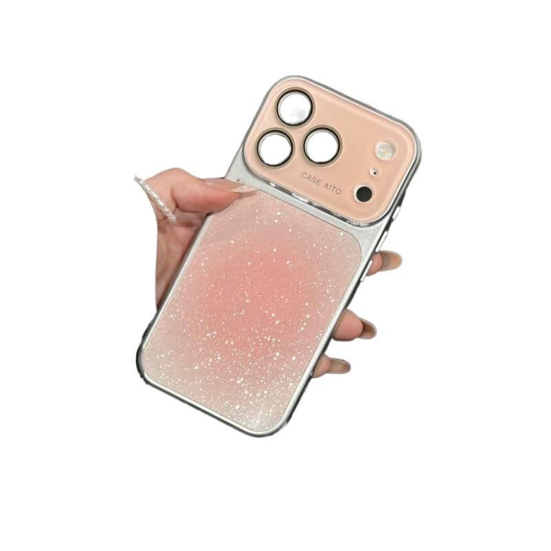 Stylish Acrylic Case With Sparkle Glitter Gradient Window IPhone 14 15 16 17 Pro Max Full Coverage Drop Protection