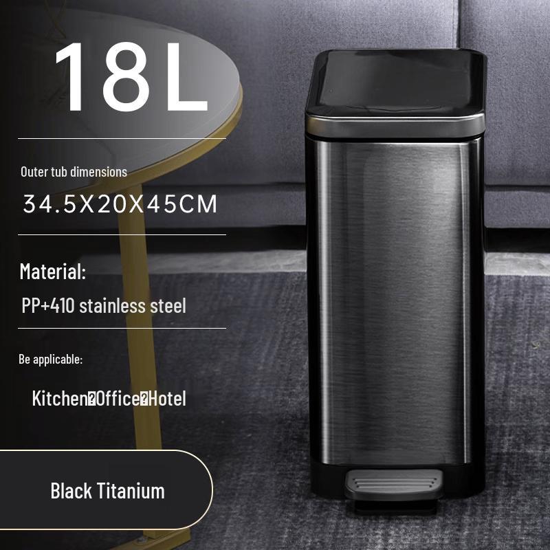 18L Slim Foot Pedal Trash Can