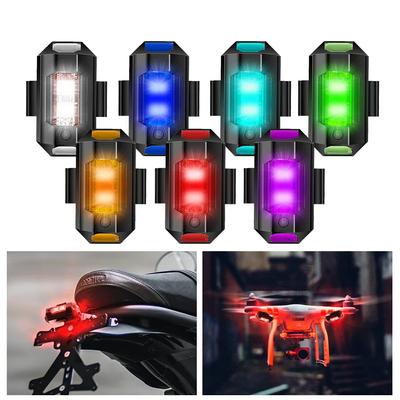 Lumini de avertizare LED universale pentru motociclete 7 culori Mini dronă USB Lumină stroboscopică Bicicletă Avioane Indicator de semnalizare intermitent de noapte