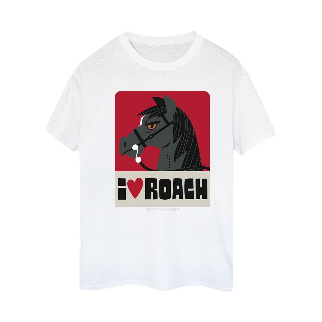 Netflix Womens/Ladies The Witcher I Heart Roach Cotton Boyfriend T-Shirt