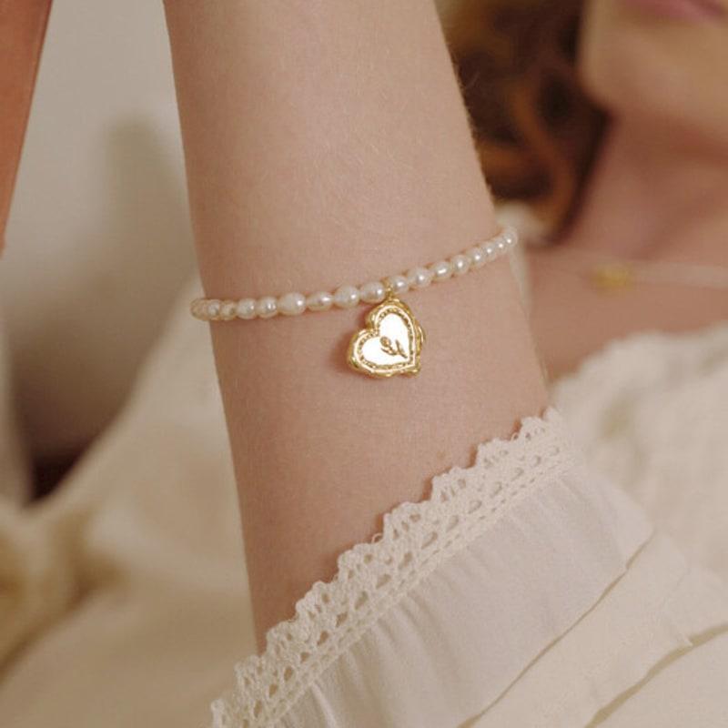 Fiore Melting Heart Tulip Pearl Bracelet