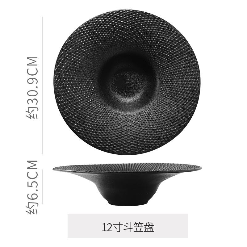 Matte Ceramic Straw Hat Plate Western Plates Pasta Dish Sushi Plate Sashimi Plates Fruit Dish Salad Bowl Dessert Bowl Soup Bowls