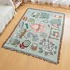 On Sale Torch Camping Decoration Gift Single Person Sofa Picnic Customization Blanket Tapestry with Colorful Tassels