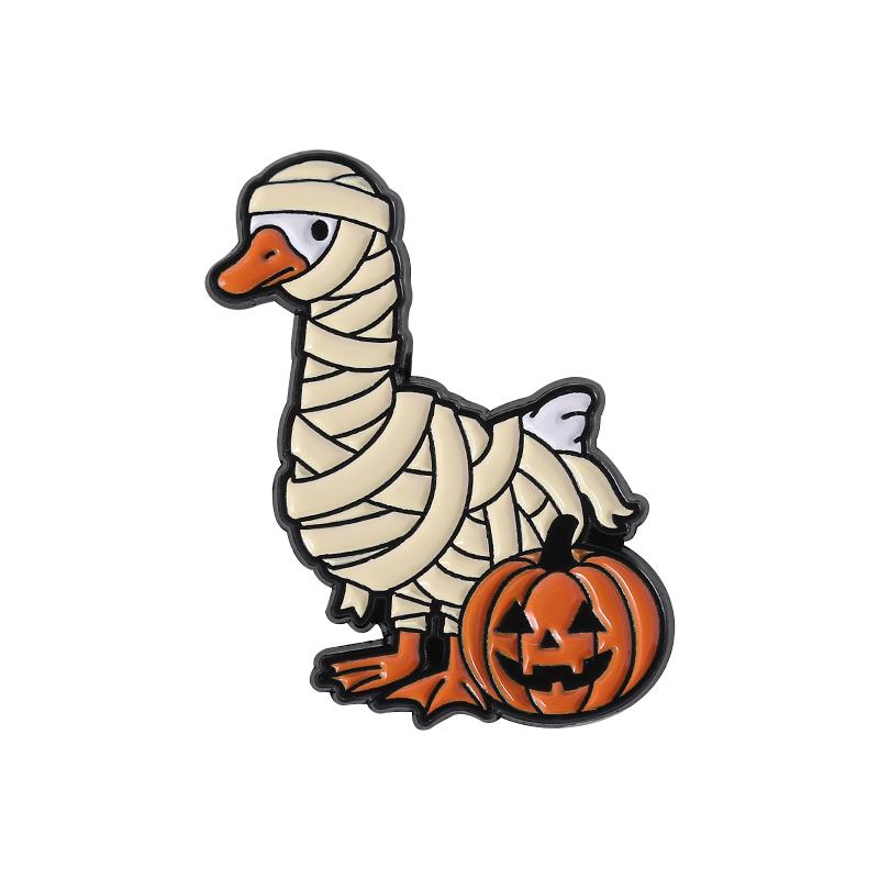 

Halloween Witch Duck Enamel Pins Custom Jack-o -lantern Brooches Lapel Badges Clothes Punk Jewelry Gift for Kids Friends