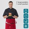 Waitress Aprons with 3Pocket Waist Aprons Commercial Waiter Half Apron with Extra Long Straps for Restaurant Server Work