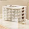 Dumpling Storage Box Transparent Stackable with Handle Design Safe Odorless Freezer Storage Organizer for Kitchen