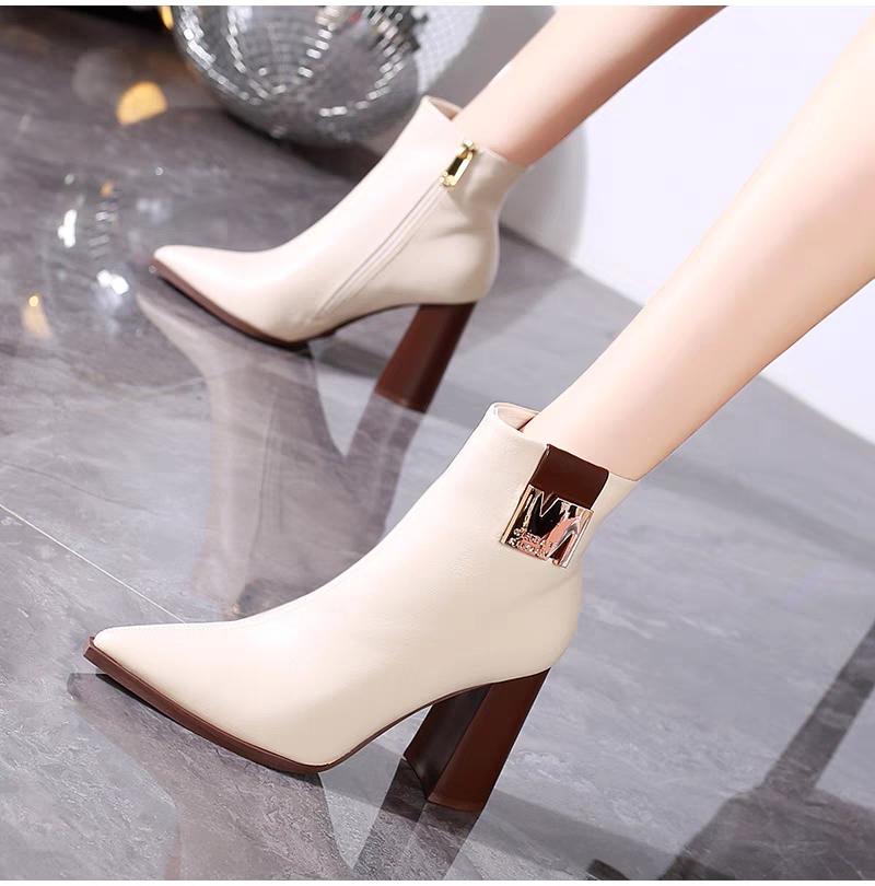 2025 Spring Autumn High Heels Women Ankle Boots Woman Short Boots High Heel Shoes Small Plus Size 30 - 40