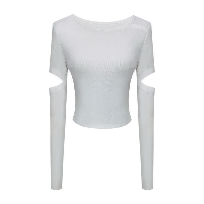 New Spring & Autumn Slim Fit Niche Design Sexy Elastic Short T-Shirt for Women