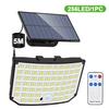 Solar Light Outdoor 328/348 LED Integrated Super Bright Motion Sensor Strong Power IP65 Waterproof 3 Working Modes Garden Wall