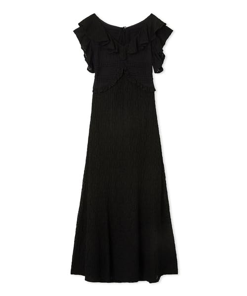 

Lily Brown Cut Lace Frill Dress LWCO252017 Black Women s