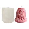 Raised Santa Christmas Bells Shape Candle Mould for Candle Crafts and Decorative Holiday Figure Casting Projects