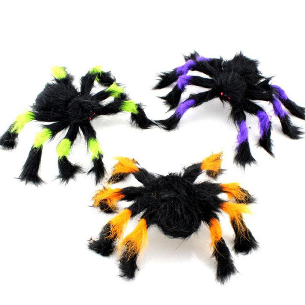 Decor de Halloween Păianjen Negru Înfricoșător Calitate Înaltă Recuzită Casă Bântuită Lat 30-125cm