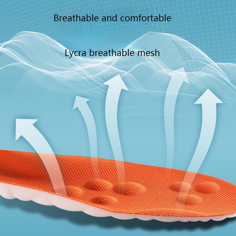 PU Massage Sport Insoles For Shoes Men Antibacterial Deodorant Running Insole for Feet Shock Absorption Sole Non Slip Shoe Pads