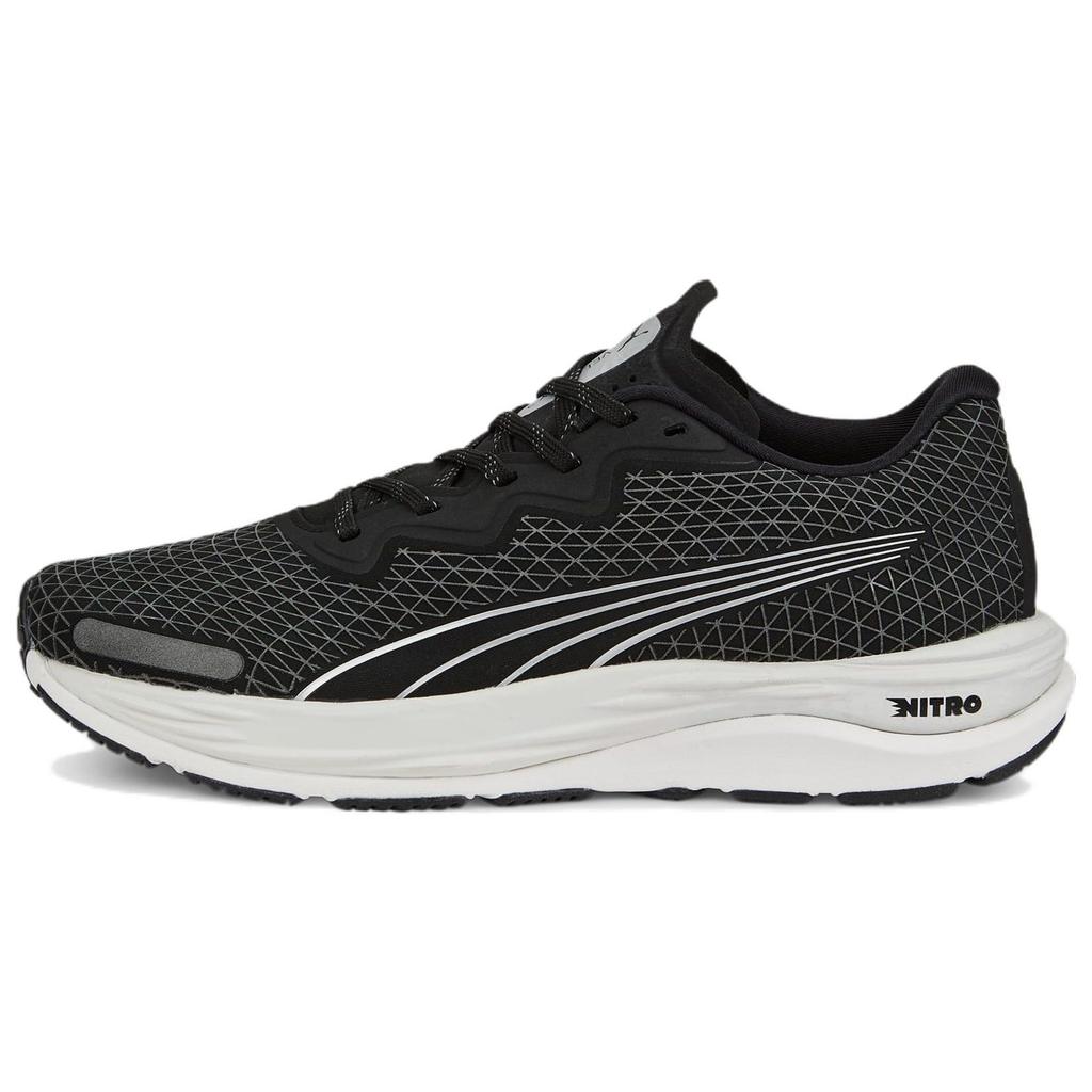 Puma Velocity Nitro 2 Lightweight Rebound Fabric Slip Resistant Durable Breathable Low Top Casual Running Shoes Unisex sneaker Black White 376918-01