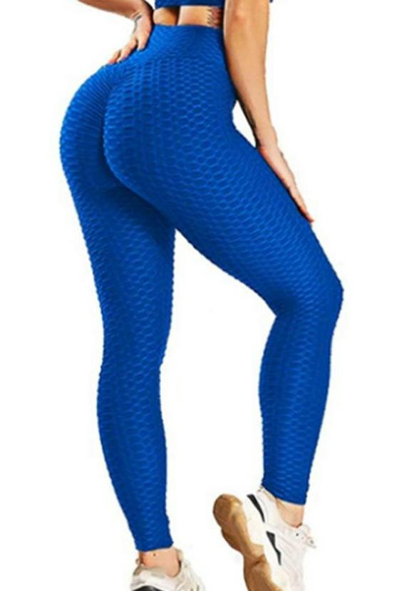 Europäische Schnelltrocknende Karierte Fitness-Yogahose, Po-Hebendes Blasen-Design, Damen Mehrfarbige Lange Freizeithose