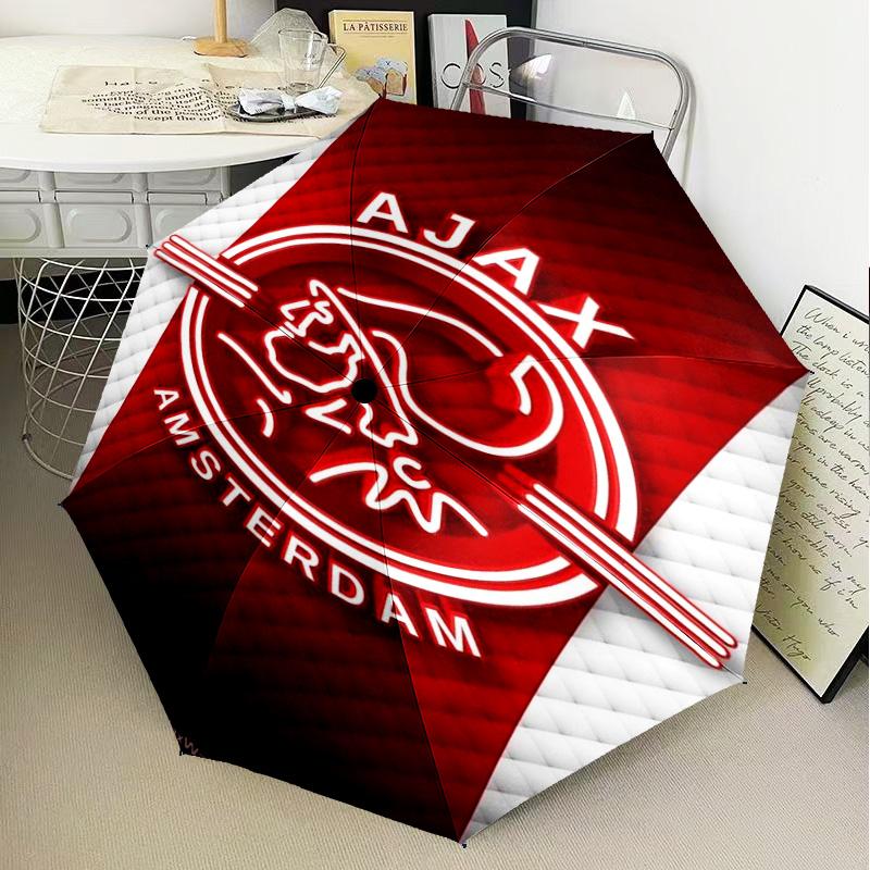 AFC Ajax Emblem Design Umbrella Folding umbrella, automatic umbrella 8-Frame for Travel, camping Use Gift for Halloween Christmas