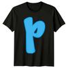 P Initial Letter Alphabets Mens T-Shirt Womens Tee Graphic Unisex Top