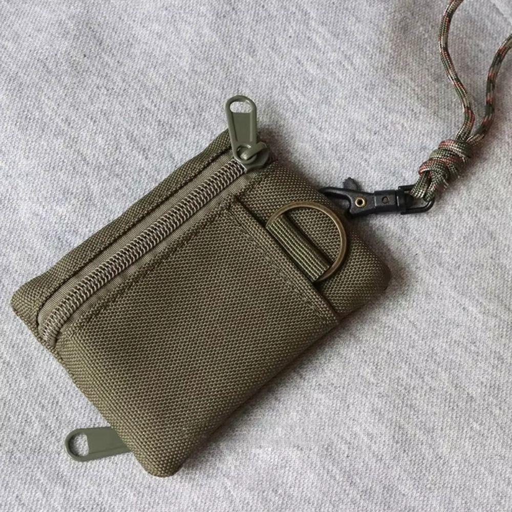 Casual Oxford Cloth Mini Wallet Zipper Small Card Holder Portable Hanging Neck Coin Purse Sports