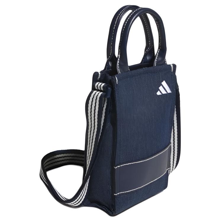 adidas Logo Fashion Casual Fabric Shoulder Tote Bag Small Unisex Bags Blue JF4645