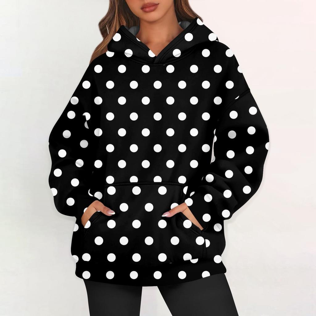 Dámské nadměrné mikiny s fleecovou kapucí, pulovry s dlouhým rukávem, outfity s kapsou