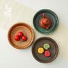 Kiln-turned Ceramic Shallow Plate Salad Plate Small Fruit Plate Snack for Home Pot Holder Dry