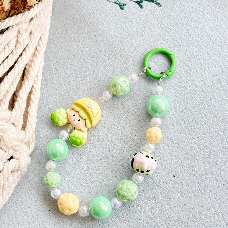 Molinta Beads Mobile Phone Chain Charm Keychain Girl Woman Cell Phone Case  Pendant Key Strap Rope