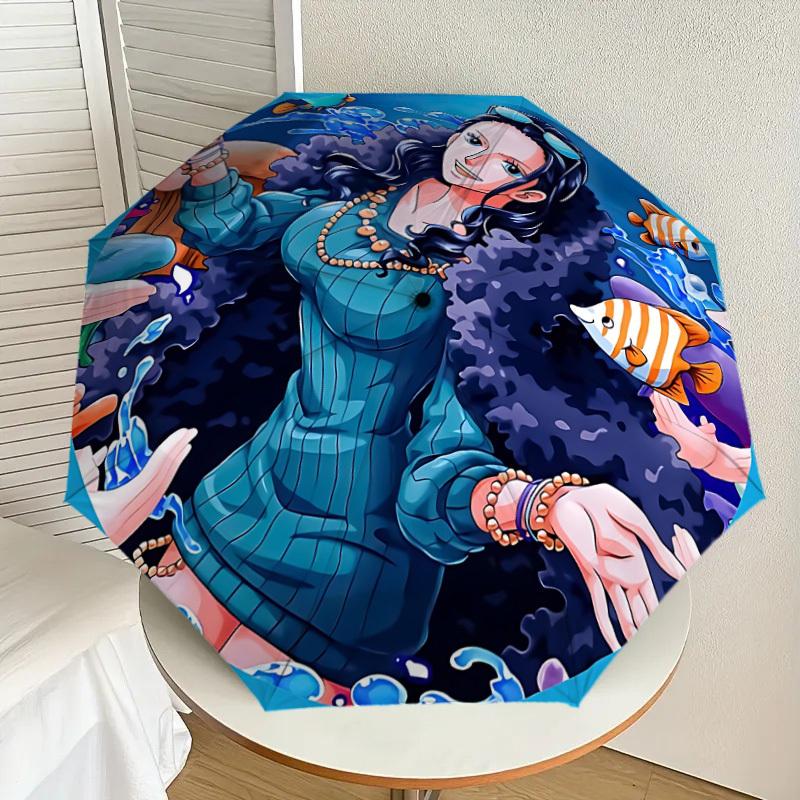 1pc One Piece, Nico Robin Automatic Cute Umbrella | Portable Foldable 8-Rib Manual Open, Cute Halloween & Christmas Gift for Outdoor, Casual Accessory