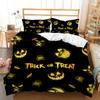 Pumpkin Lantern Halloween Ghost Witch Black Cat Doona Duvet Quilt Cover Bed Set