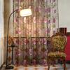 1PC Moderno Moda Retro Peônia Impresso Transparente Cortina de Janela Transparente para Sala de Estar Quarto Decoração de Casa Série Nuan