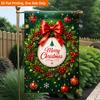 2D Flat, 2D Flat Printing Garden Flag 1pc, Christmas Decoration Theme Durable Single-Sided Print Yard Flag, Garden & Home Holiday Decoration, 29.97x44