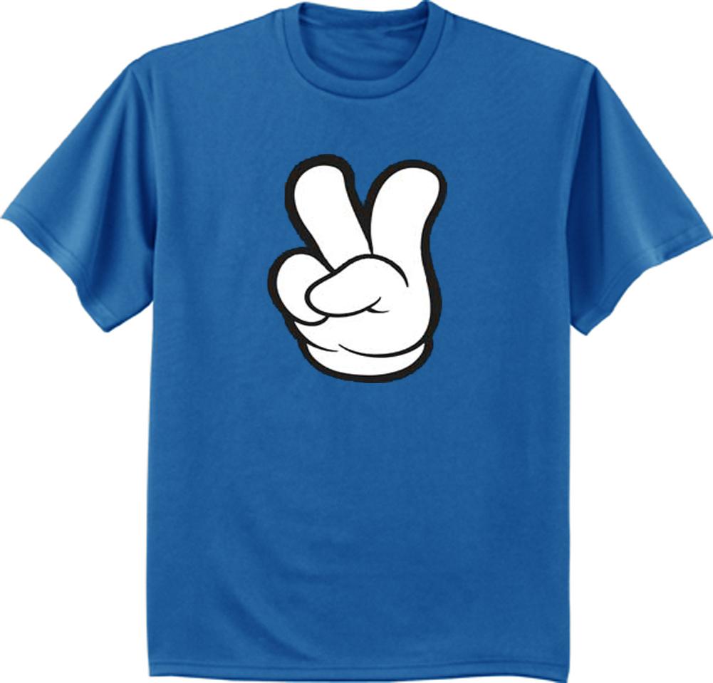 Mens t-shirt peace sign design peace symbol blue tee shirt M
