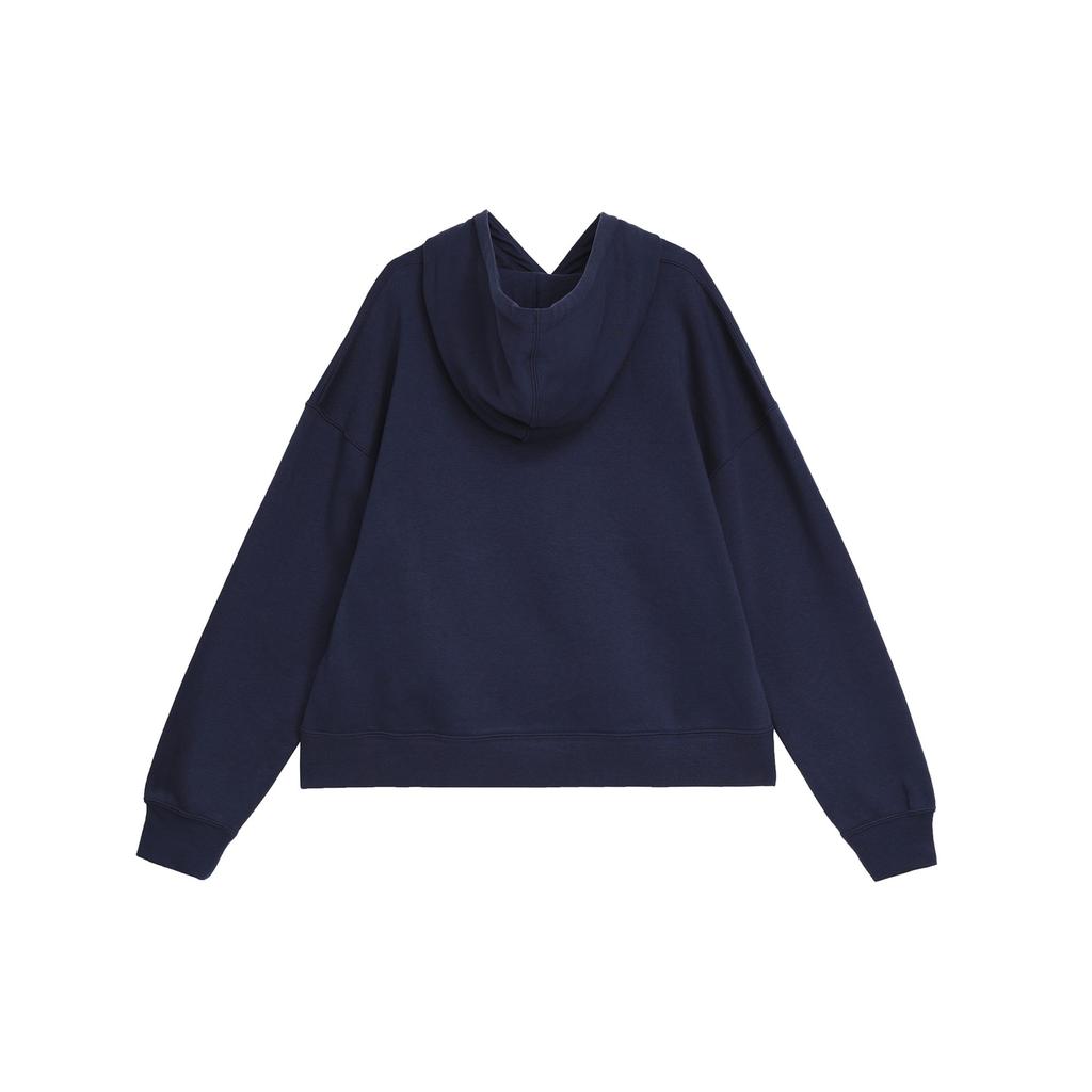 Jordan Brooklyn Thickened And Fleece Lined Knitted Fabric Pullover Hooded Sweatshirt Women's Blue DQ4459-410