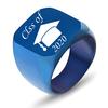Free Engrave New Silver/Gold/Black/Blue Square Big Width Signet Rings Customized Fashion Finger Men Ring Titanium Steel Jewelry