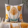 VIKAMA Floral And Bird Print Cushion Cover Rustic Style Fresh Floral Pattern Cushion Living Room And Bedroom Decorative Cushion