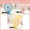 Cute Cartoon Character Detachable Folding Base Handheld Mini Fan Usb Rechargeable Desk Fan Blue Green Pink Yellow Folding Fan