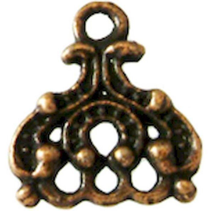 Breloque pendentif Diviseur orné 14mm Cuivré (lot de 10)