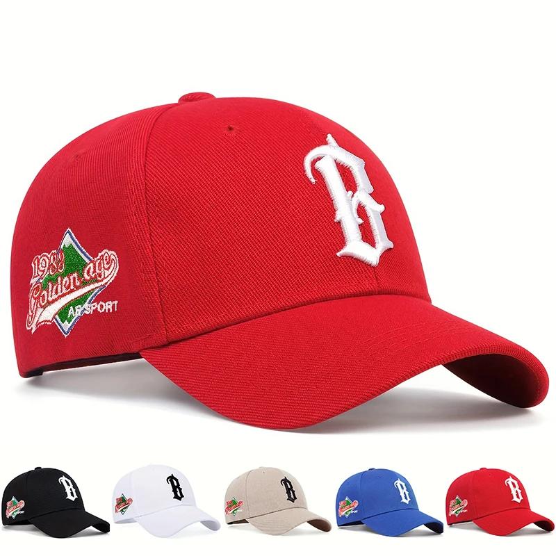 Yiran Bag Women's Unisex B Letter Embroidery Baseball Caps Adjustable Casual Hats Spring And Autumn Outdoor Sunscreen Hat