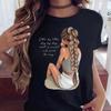 Women T Shirt Fashion Casual Female Print Shirt Loose Women Oneck Tops Harajuku 90s Girls Kawaii T Shirt Korean Style Clothes