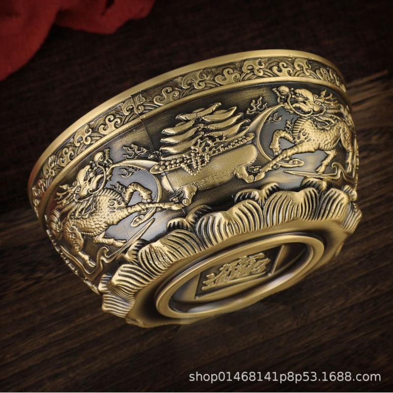 Treasure Bowl Ornament Pure Copper Home Living Room Copper Basin Decoration Copper Products Crafts Money Box Copperware Brass Co