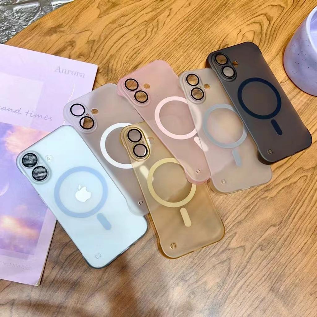 Magnetické pouzdro Ice Mist pro pouzdro na telefon Apple 16promax, Magnetická polozakrytá tvrdá skořepina s povrchem na dotek, Ultratenké