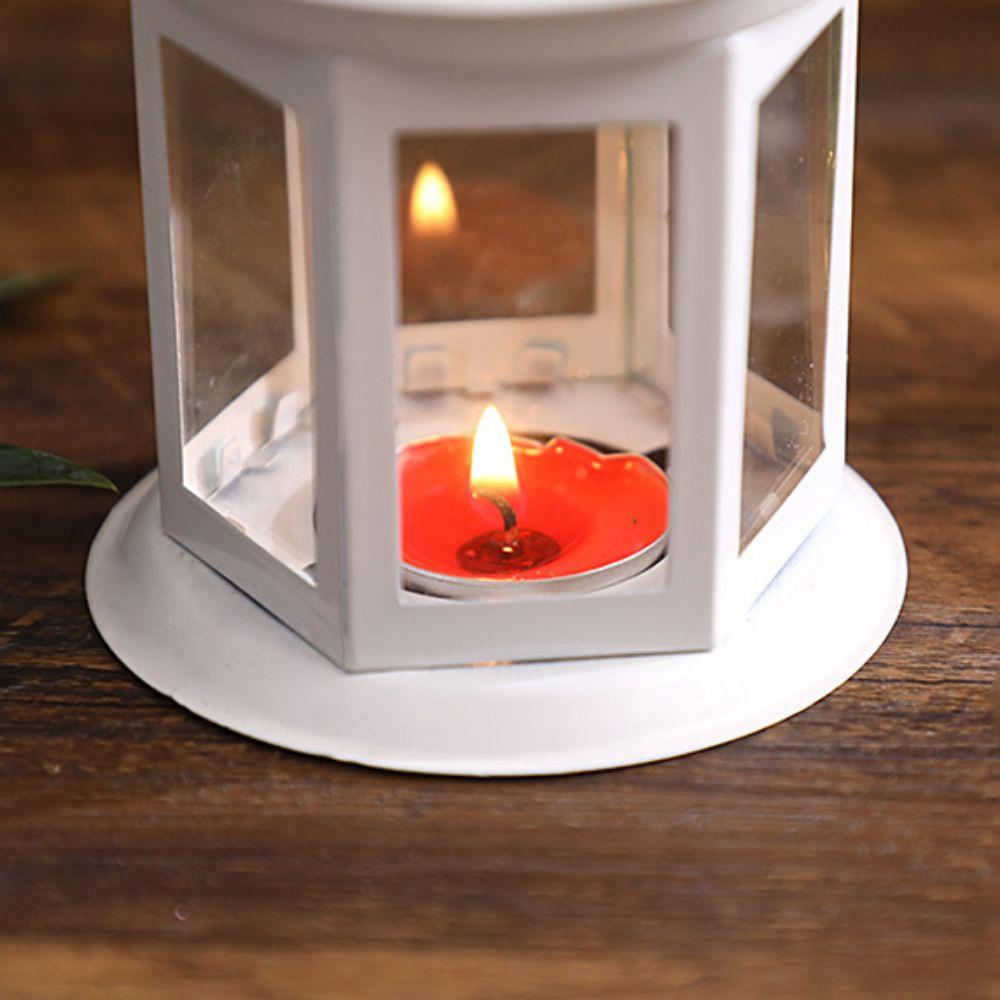 Wrought Iron Iron Wind Lamp Wind-proof Aromatherapy Candlestick Ornament  Desktop