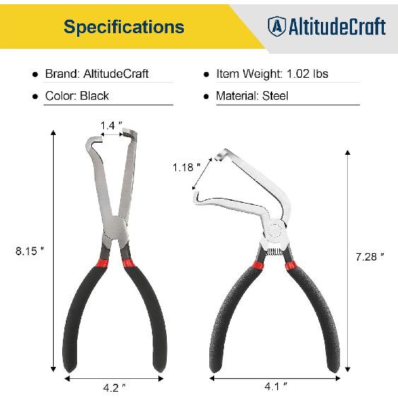 Electrical Disconnect Pliers 2-Piece Set, Includes Straight and 60° Angled Electric Disconnect Pliers for Automotive Connectors