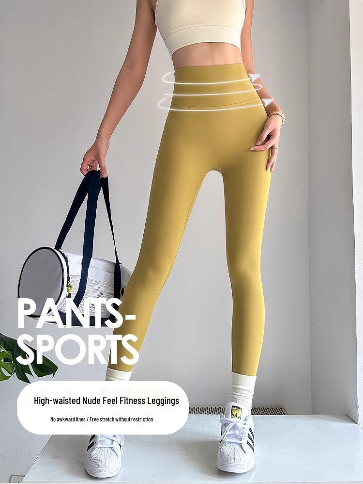 Women's High Waist Shark Fleece Yoga Pants - Tummy Control, Butt Lifting, No Lines, Fall/Winter Base Layer