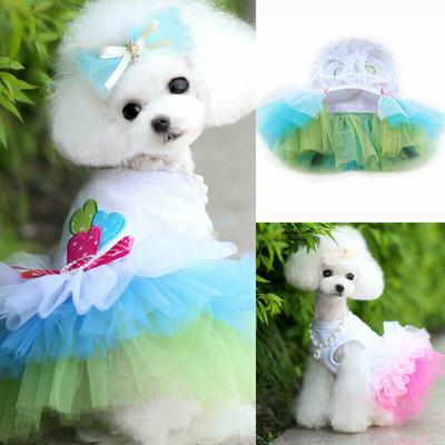 Lips & Love Heart Print Cotton Lace Tutu Skirt Small Dog Cat Dress Princess Dress Pet Clothes