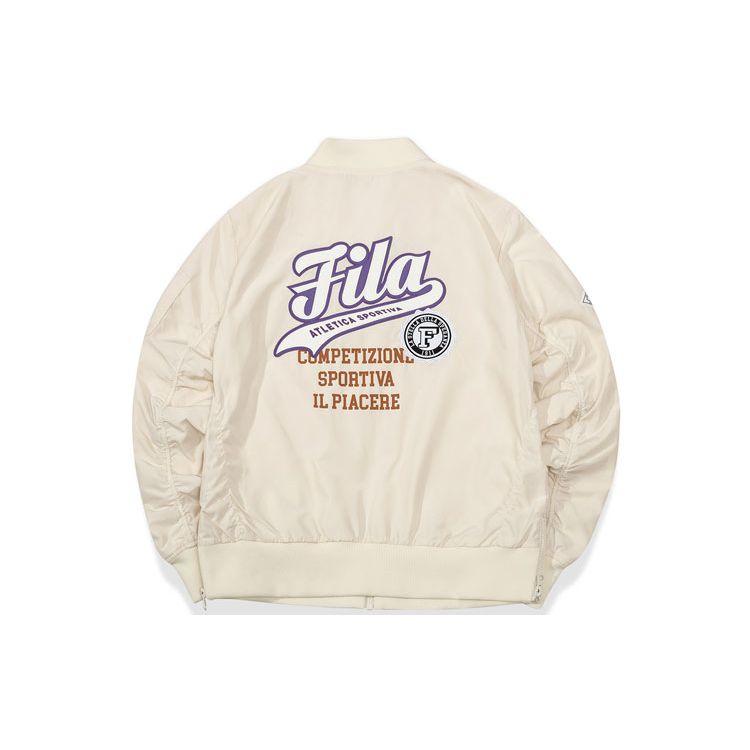FILA Fusion Casual Sports Baseball Jacket Women jackets Off-White T11W035702F-IV